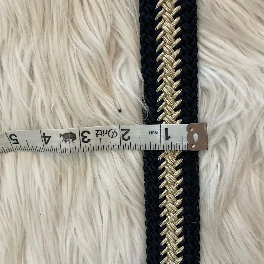 Vintage NAPOLEON Alligator Leather Woven Blend Made In Italy Belt 32